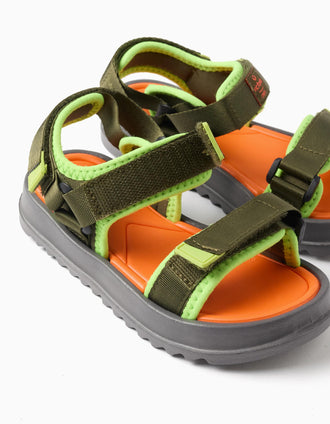 Sandales Victoria avec semelle antidérapante pour garçon, vert kaki