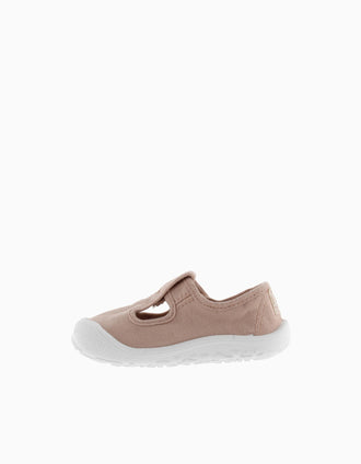 Sandalias Barefoot Victoria en lona para bebé niña, rosa claro