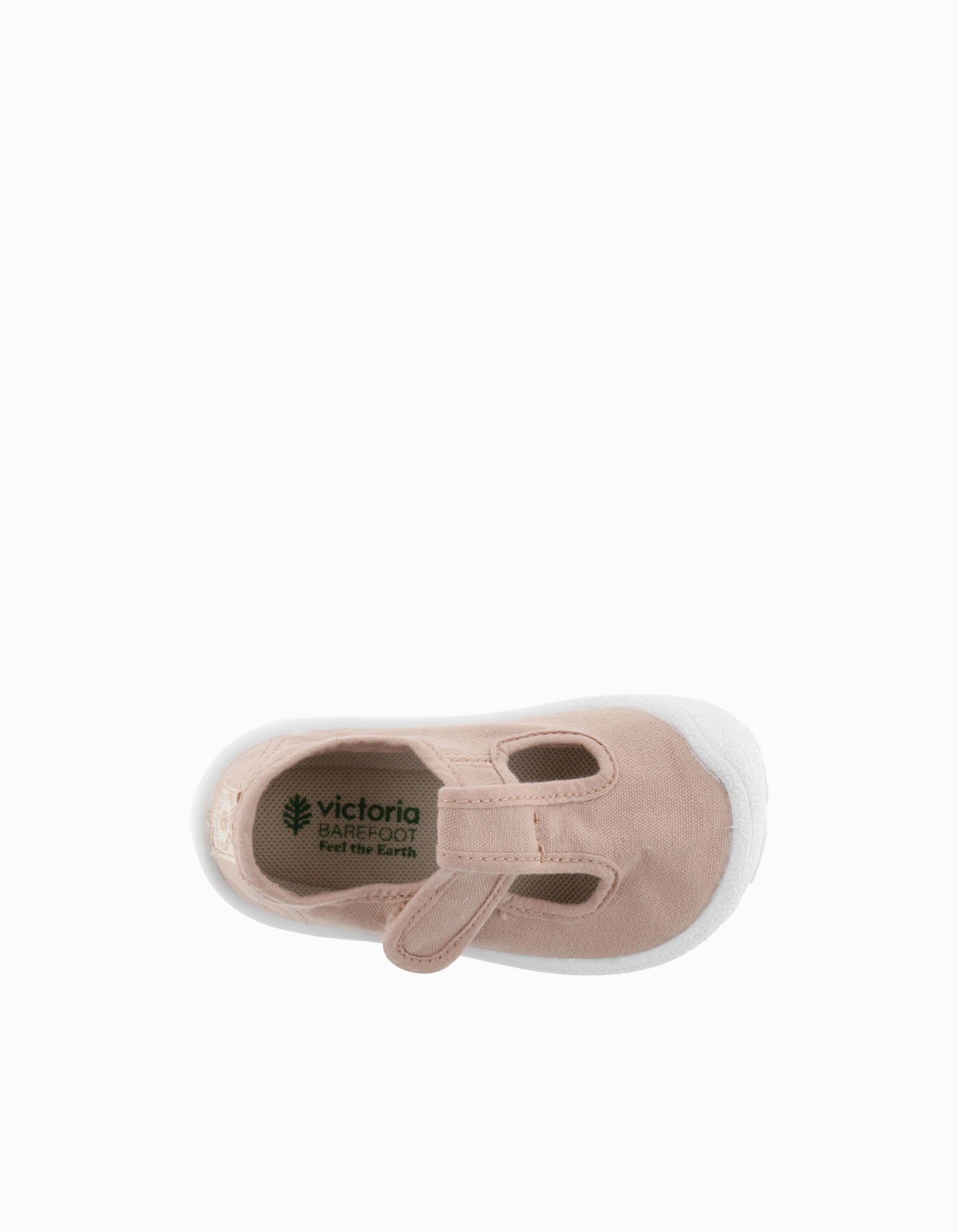 Victoria Barefoot shoes in canvas for baby girls, light pink