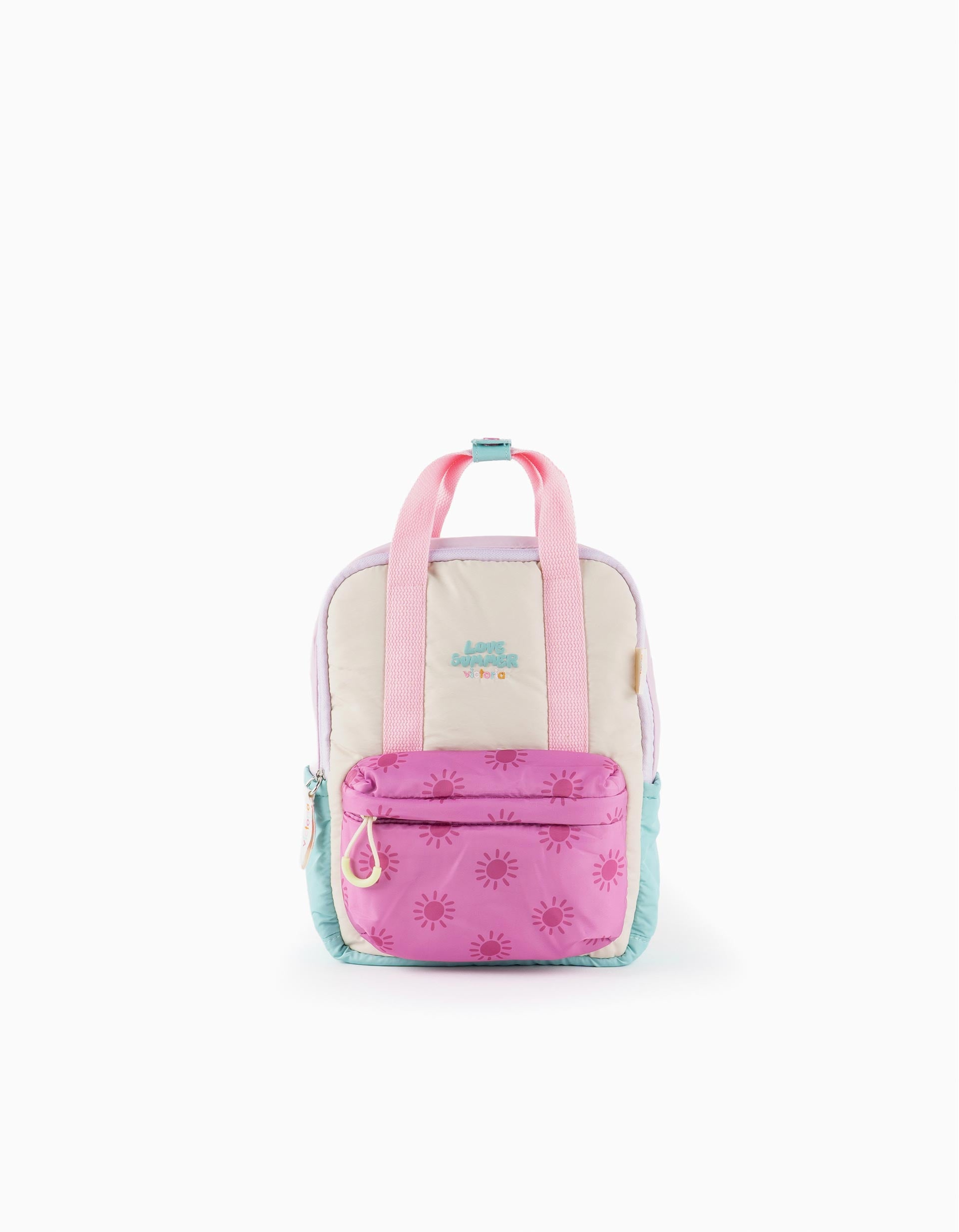 Victoria multi-compartment nylon backpack for baby girls, multicolour