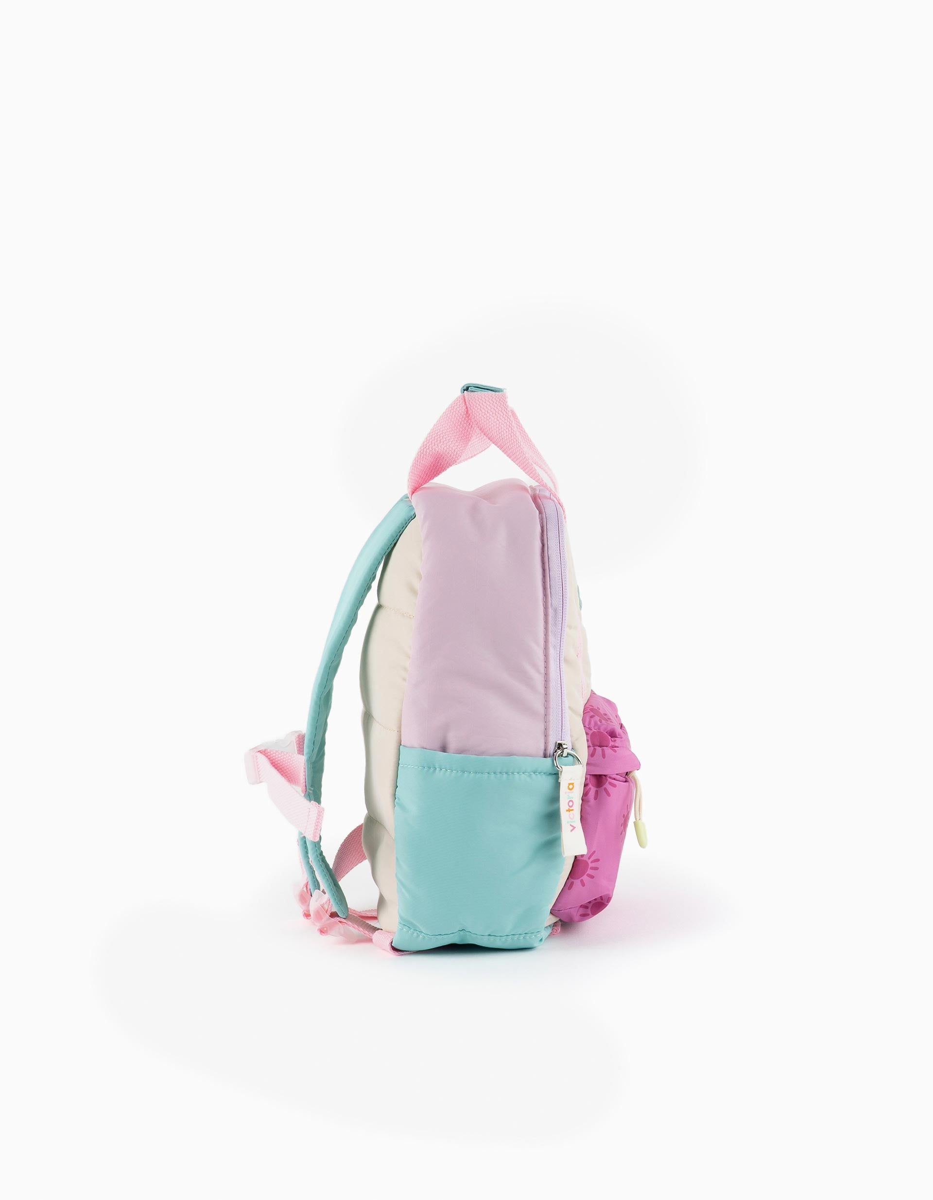 Victoria multi-compartment nylon backpack for baby girls, multicolour
