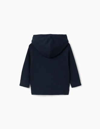 Jersey de punto con capucha B&S para bebé niño, azul oscuro