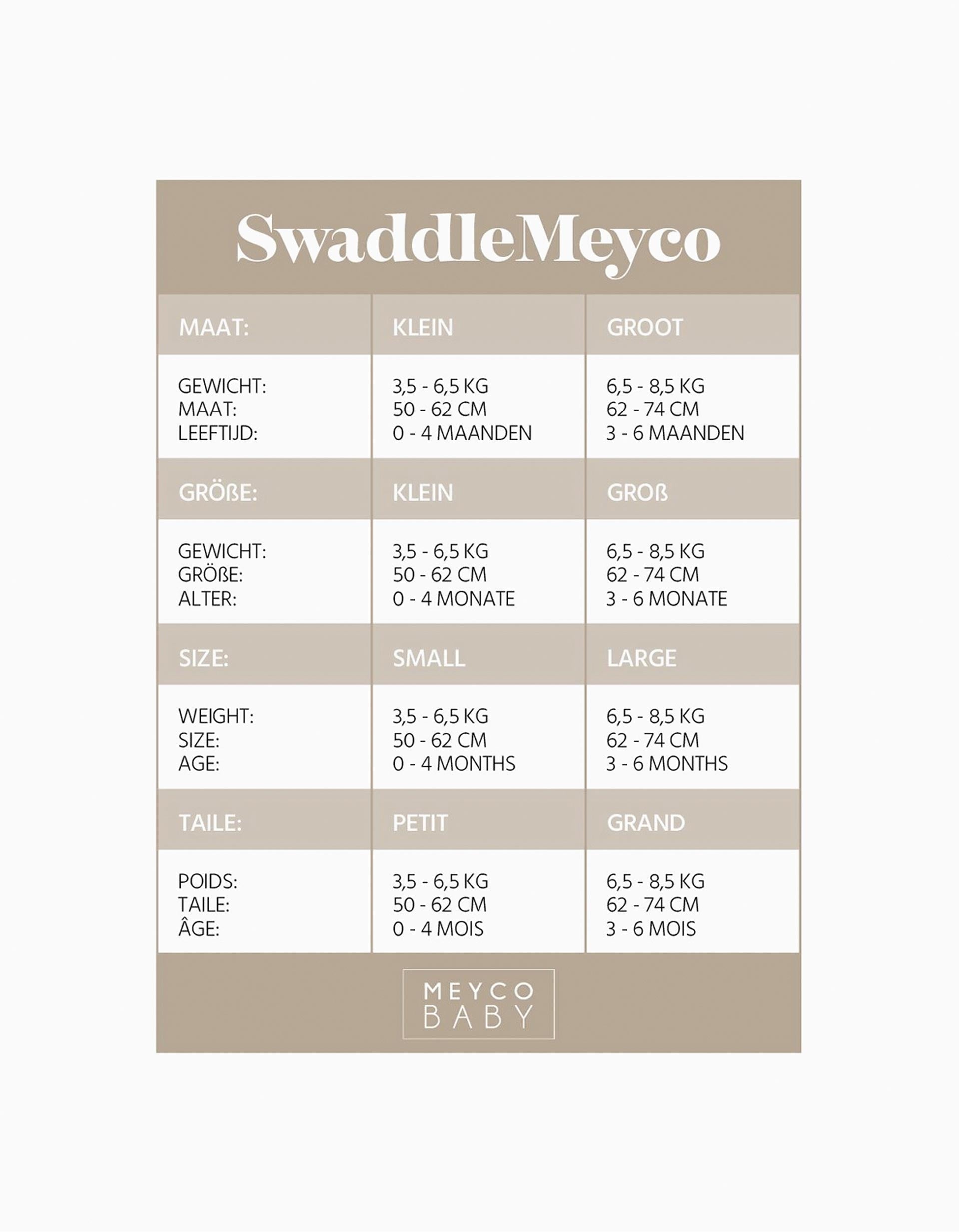 Manta Swaddle Meyco TOG 1.0 0-3M, Cinza