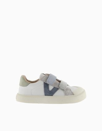 Zapatillas deportivas Barefoot Victoria para niño, blanco/azul