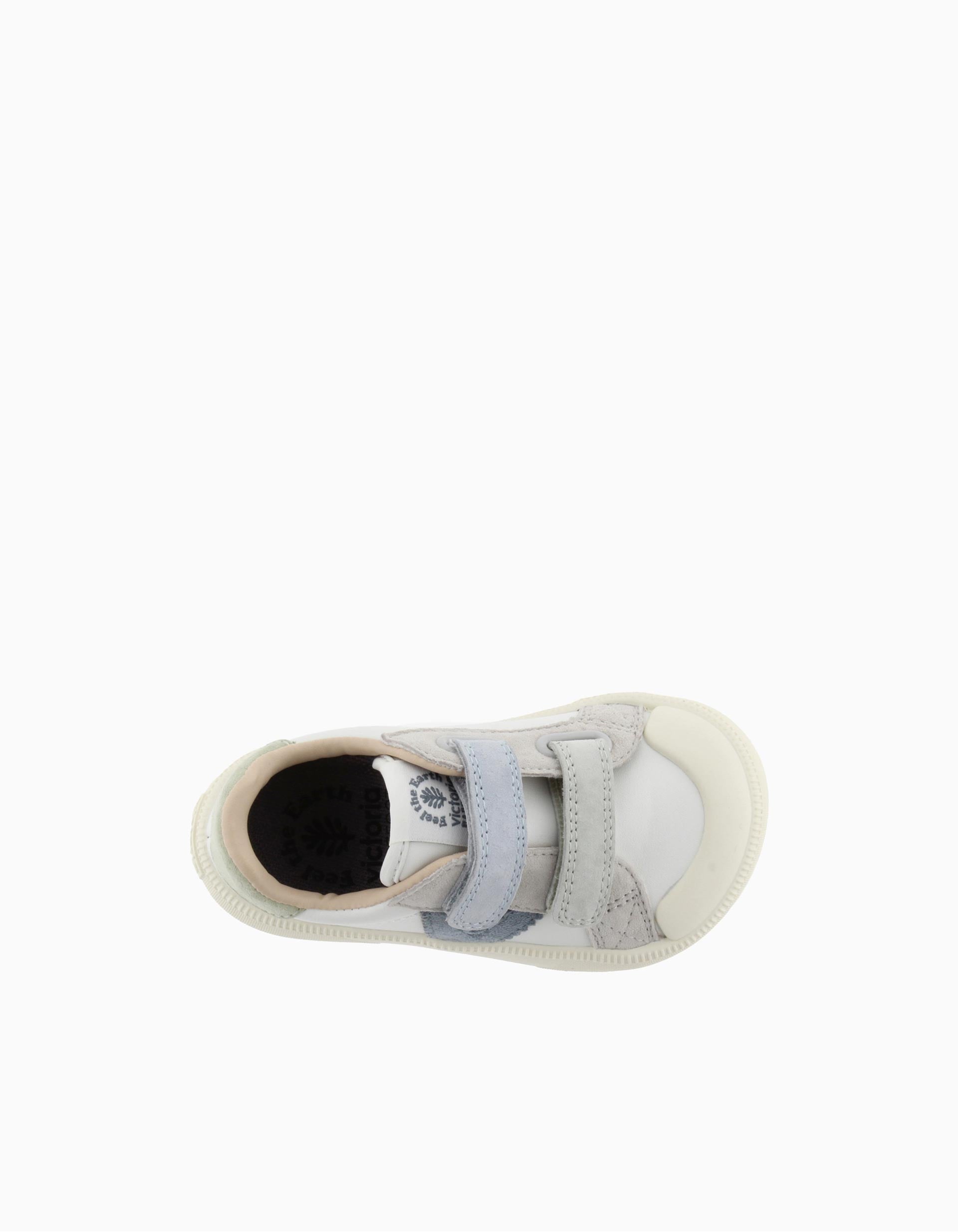 Zapatillas deportivas Barefoot Victoria para niño, blanco/azul