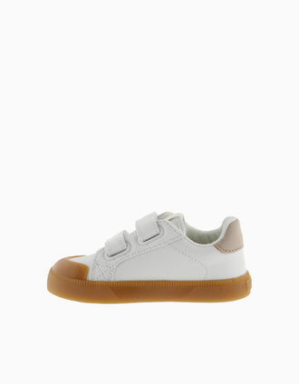 Zapatillas deportivas Barefoot Victoria para niños, blanco/beige