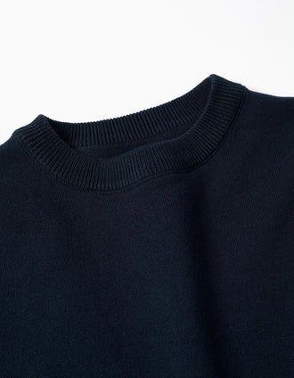 Camisola de malha com extremidades caneladas para menino, azul-marinho