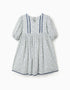 Robe en coton avec manches bouffantes et fleurs You&Me pour fille, blanc