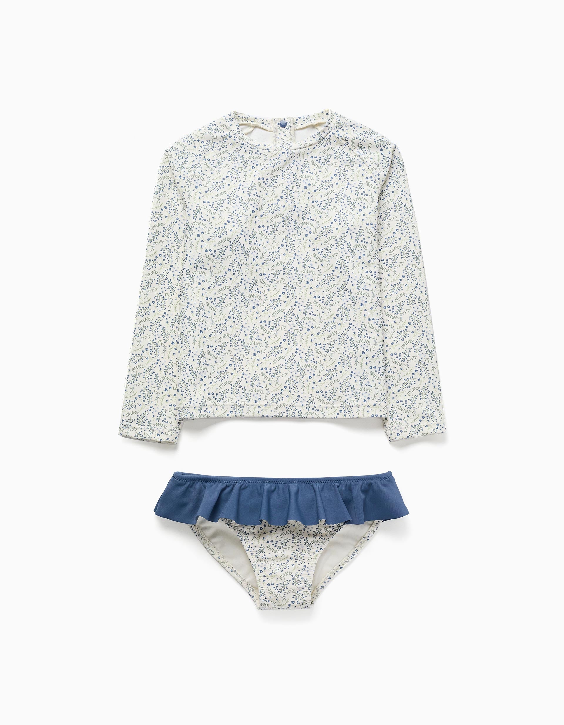 Conjunto de banho com proteção UV 80 You&Me para bebé e menina, branco/azul