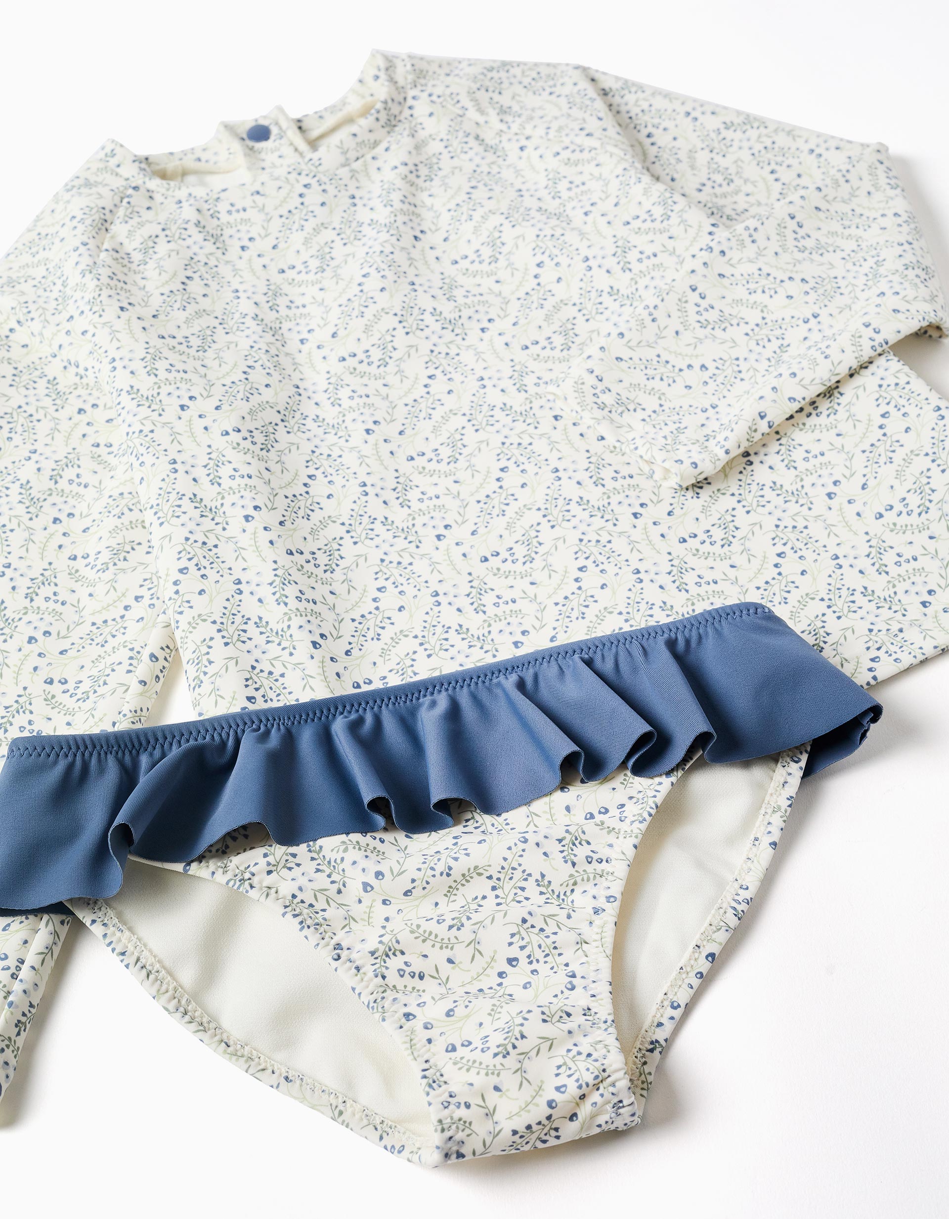 Conjunto de banho com proteção UV 80 You&Me para bebé e menina, branco/azul