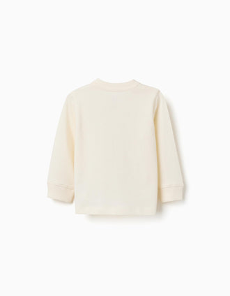 Camiseta de manga larga con estampado de pintor para bebé niño, blanco