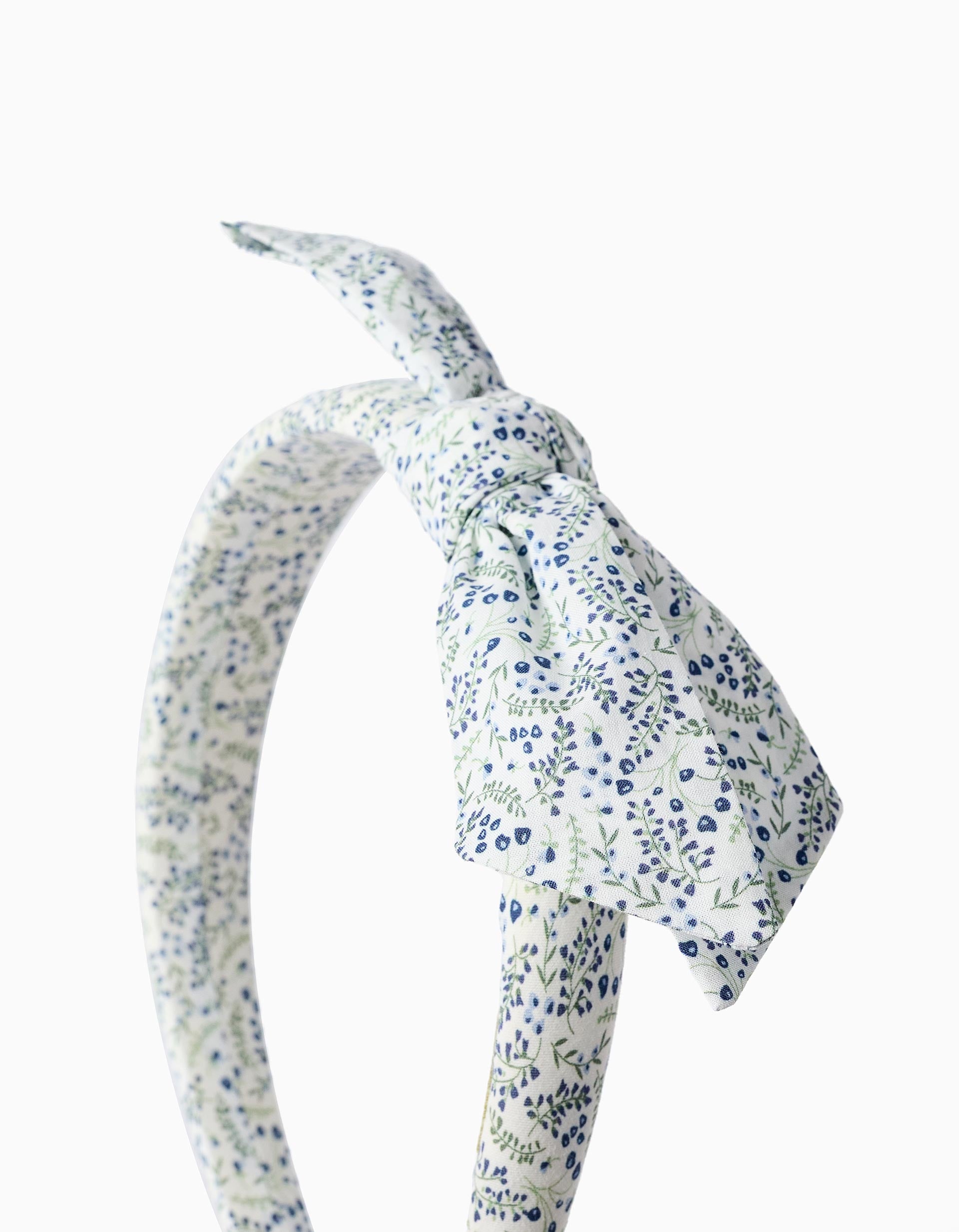 Floral padded Alice band with bow You&Me for girls, white/blue/green
