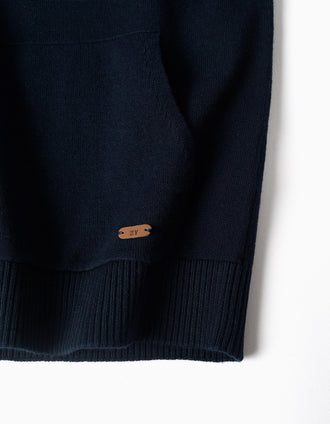 Pull en maille avec capuche B&S pour garçon, bleu foncé