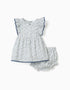 Cotton dress + bloomers with floral motif You&Me for newborn girls, white