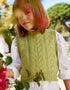 Openwork knit vest for girls, lime green