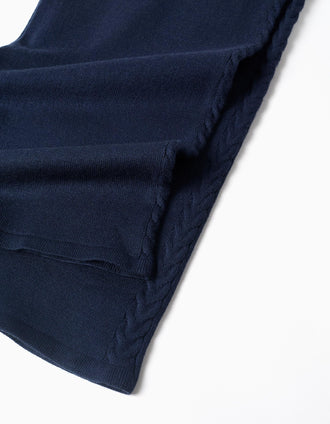 Pantalón de pierna ancha de punto para niña, azul marino