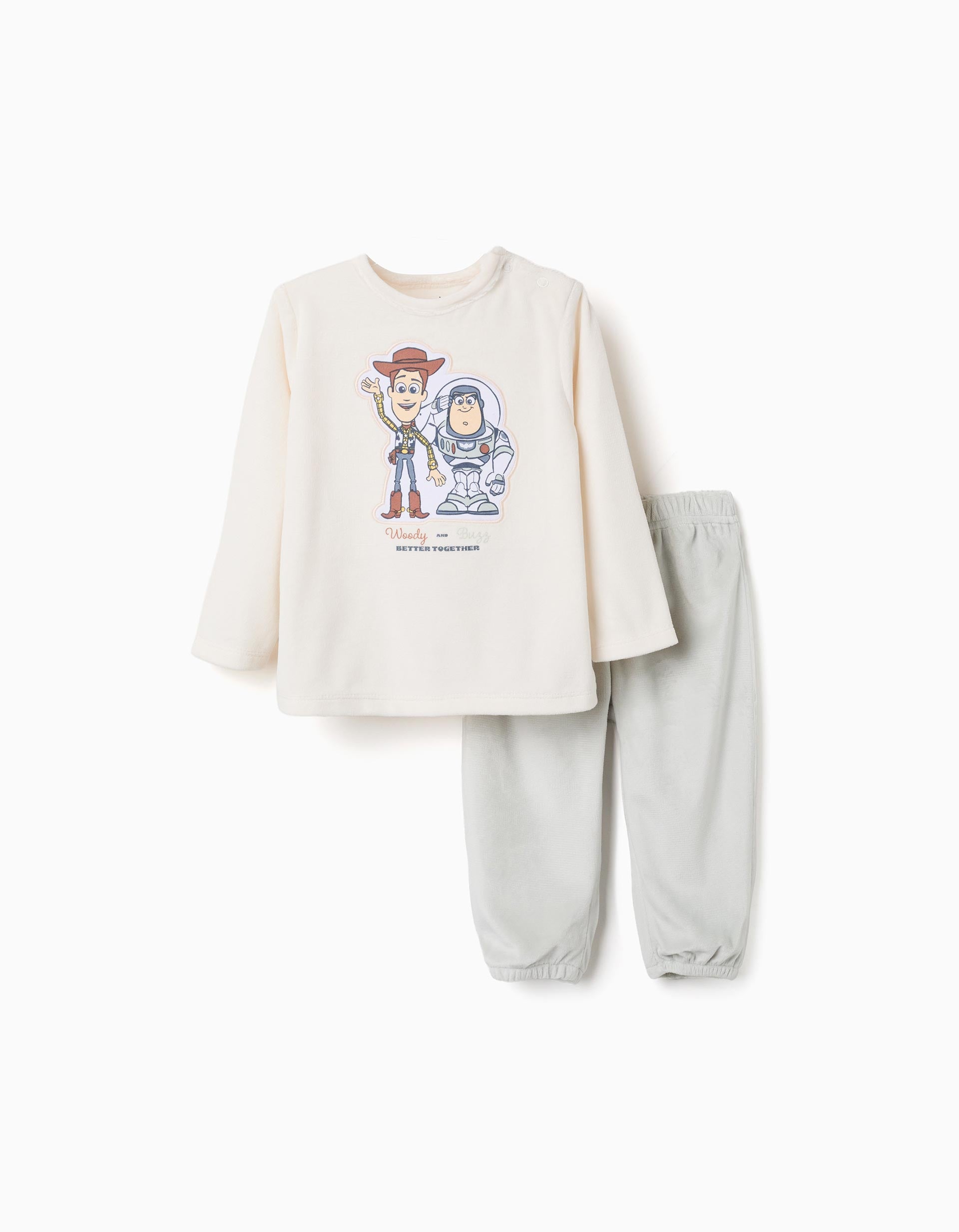 Pijama de veludo com Toy Story para recém-nascido e bebé, bege/verde