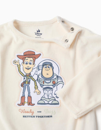 Pijama de veludo com Toy Story para recém-nascido e bebé, bege/verde