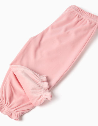 Pijama de terciopelo con Stitch para recién nacida y bebé, beige/rosa