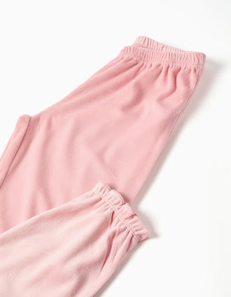 Pijama de veludo com estampado Stitch para menina, bege-claro/rosa
