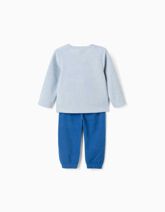 Pyjama en polaire avec broderie Mickey pour nouveau-né et bébé, bleu