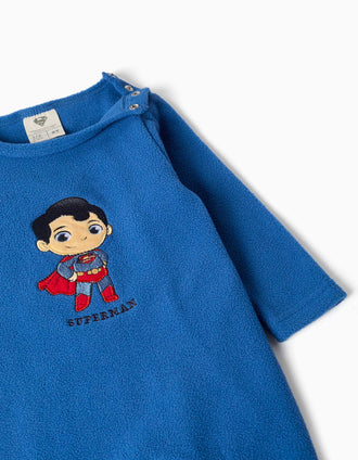 Dors-bien en polaire avec Superman pour nouveau-né et bébé, bleu