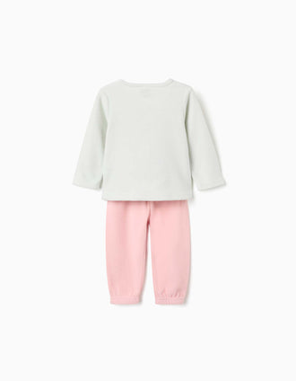 Pijama de felpa polar con Minnie para recién nacida y bebé, verde/rosa