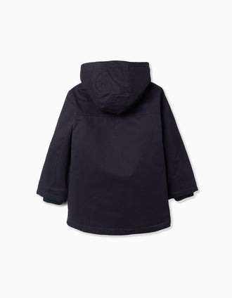 Parka acolchada 3 en 1 con capucha para niño, azul marino/verde oscuro