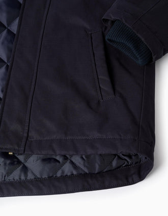 Parka acolchada 3 en 1 con capucha para niño, azul marino/verde oscuro