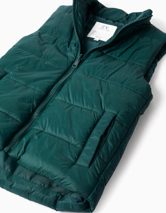 Parka acolchada 3 en 1 con capucha para niño, azul marino/verde oscuro