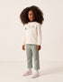 Chándal perchado con estampado corazón para bebé niña, blanco/verde