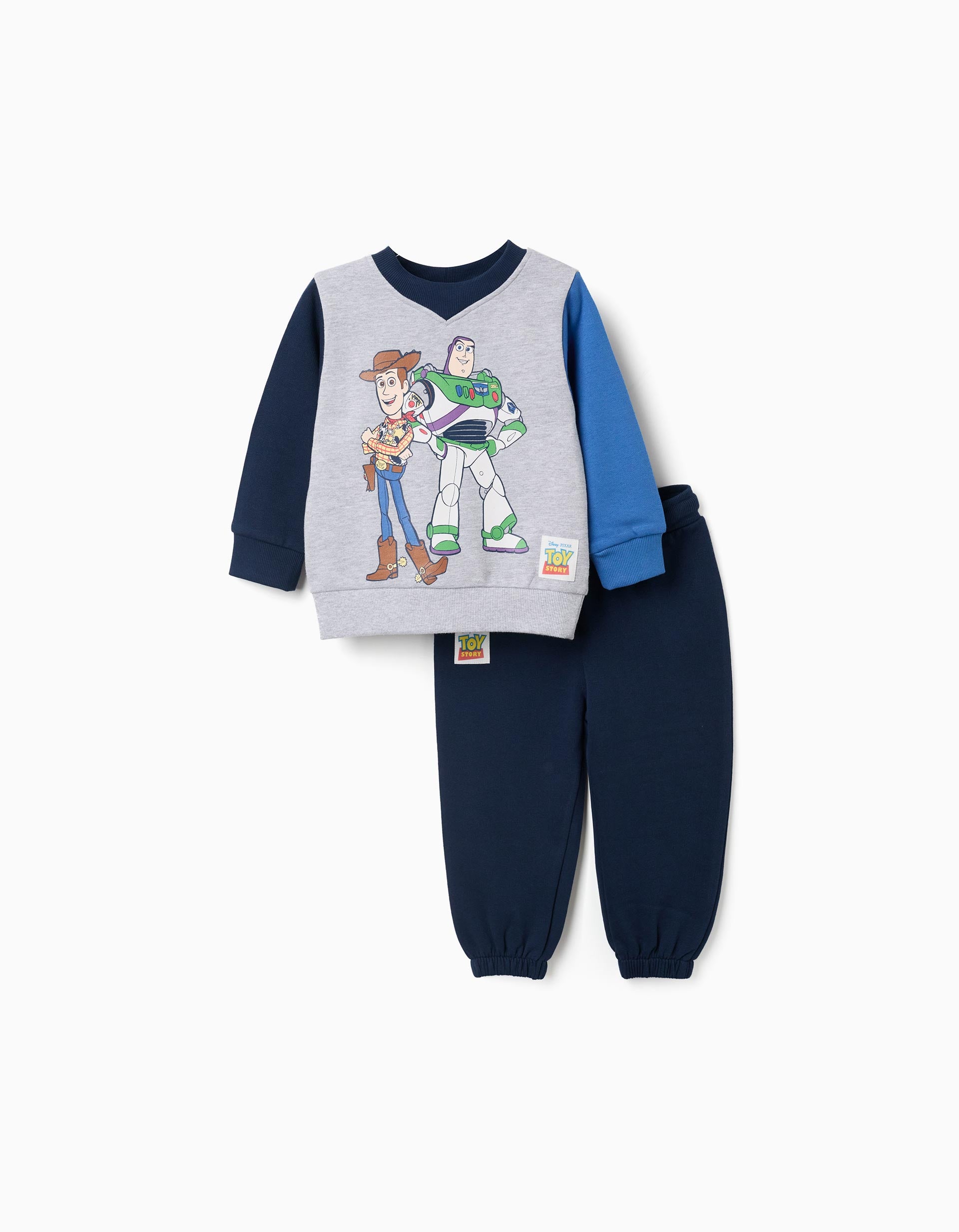 Ensemble de jogging en coton avec Toy Story pour bébé et garçon, bleu/gris