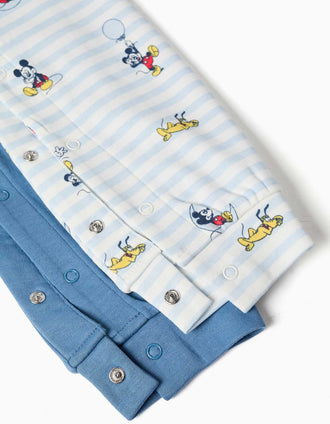 Lot de 2 dors-bien en coton Mickey pour nouveau-né et bébé, bleu/blanc