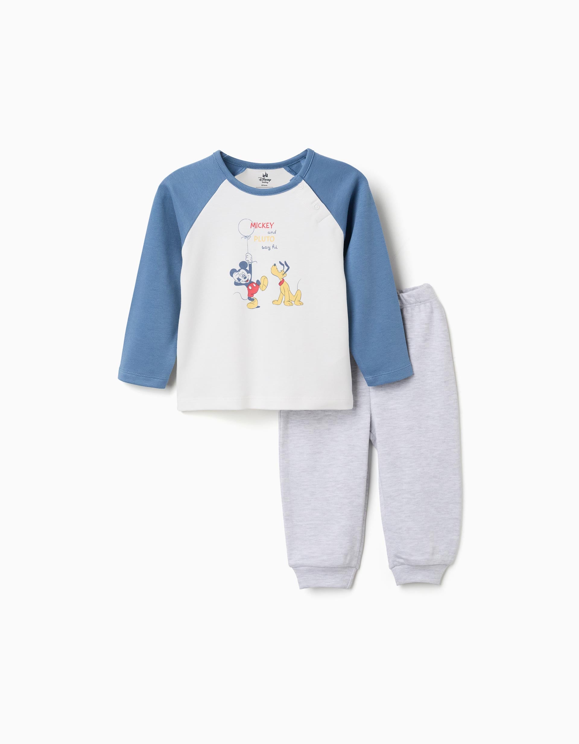 Pijama de algodão Mickey & Pluto para recém-nascido e bebé, multicolor