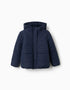 Doudoune avec capuche et doublure en polaire pour fille, bleu marine