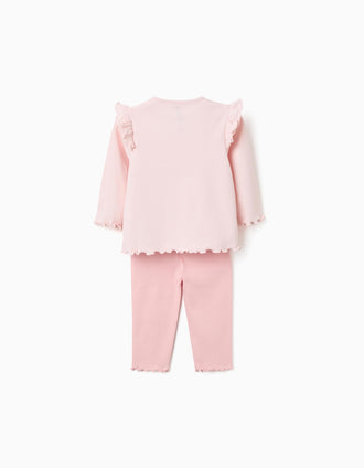 Pijama de algodão Minnie & Figaro para recém-nascida e bebé, rosa