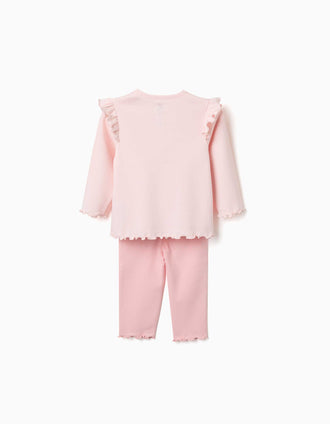 Pijama de algodão Minnie & Figaro para recém-nascida e bebé, rosa