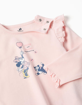 Pijama de algodão Minnie & Figaro para recém-nascida e bebé, rosa