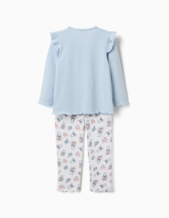 Pyjama à manches longues Stitch & Angel pour fille, bleu/blanc