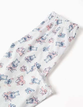 Pyjama à manches longues Stitch & Angel pour fille, bleu/blanc