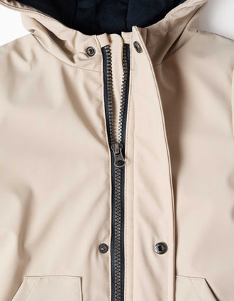 Parka rembourrée avec capuche et poches pour bébé garçon, beige clair