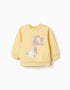 Sweat cardada com corações estampados para bebé menina, amarelo