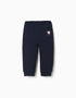 Pantalón perchado con corazón estampado para bebé niña, azul marino