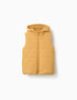 Chaleco acolchado con capucha y cremallera frontal para niños, amarillo