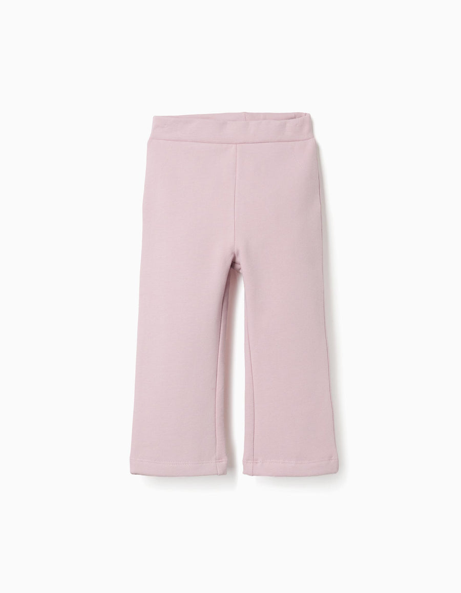 Flared brushed leggings for baby girls, lilac