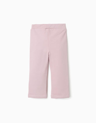 Leggings à boca de sino cardadas para bebé menina, lilás