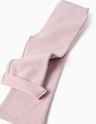 Leggings à boca de sino cardadas para bebé menina, lilás