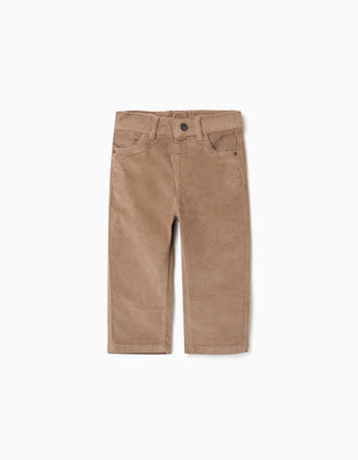 Pantalón recto de pana para bebé niño, beige oscuro