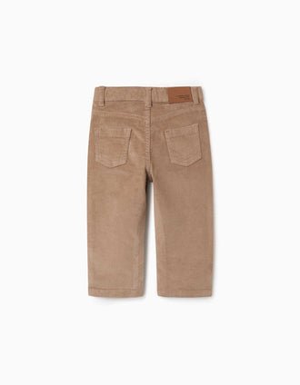 Pantalón recto de pana para bebé niño, beige oscuro