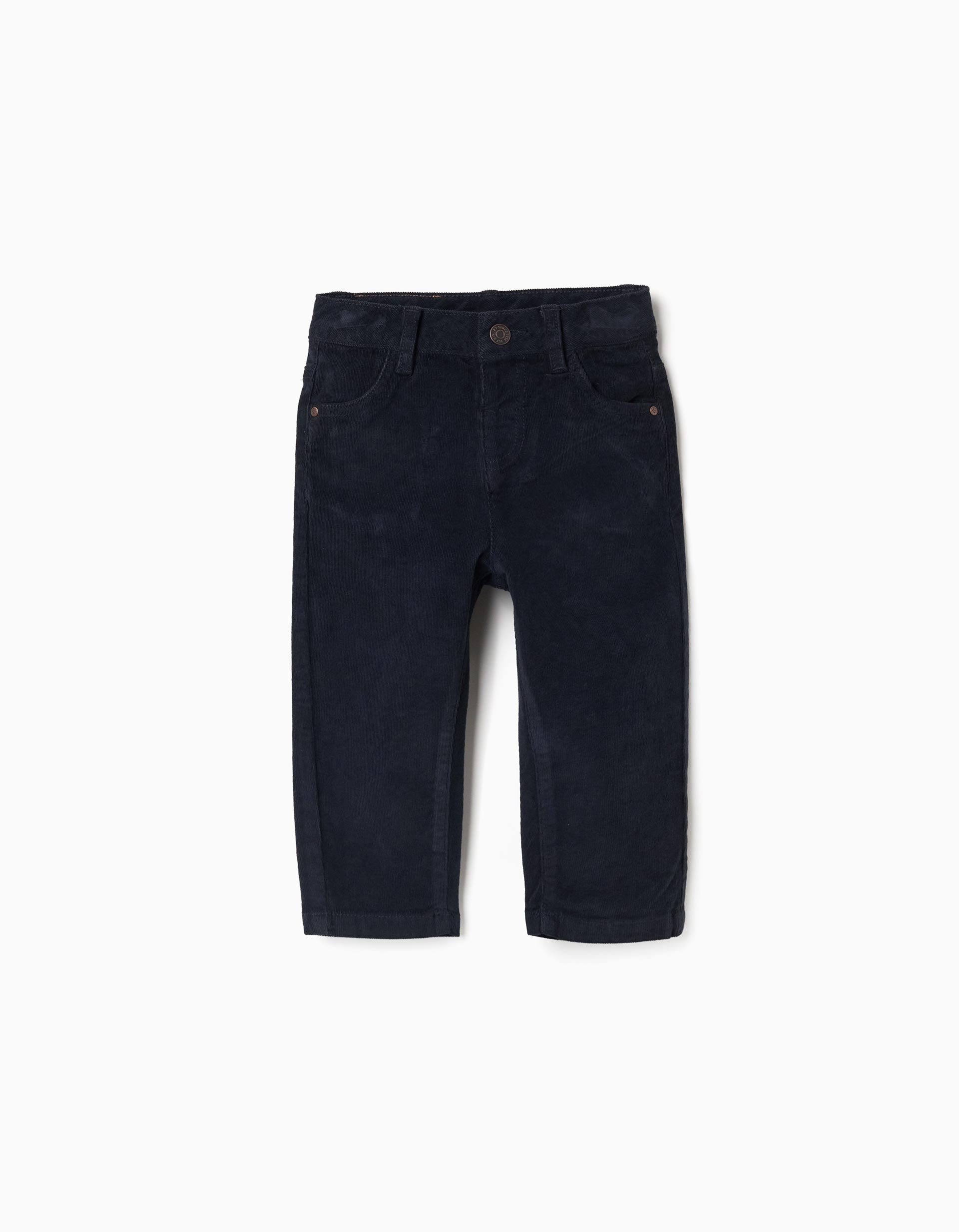 Pantalón recto de pana para bebé niño, azul marino